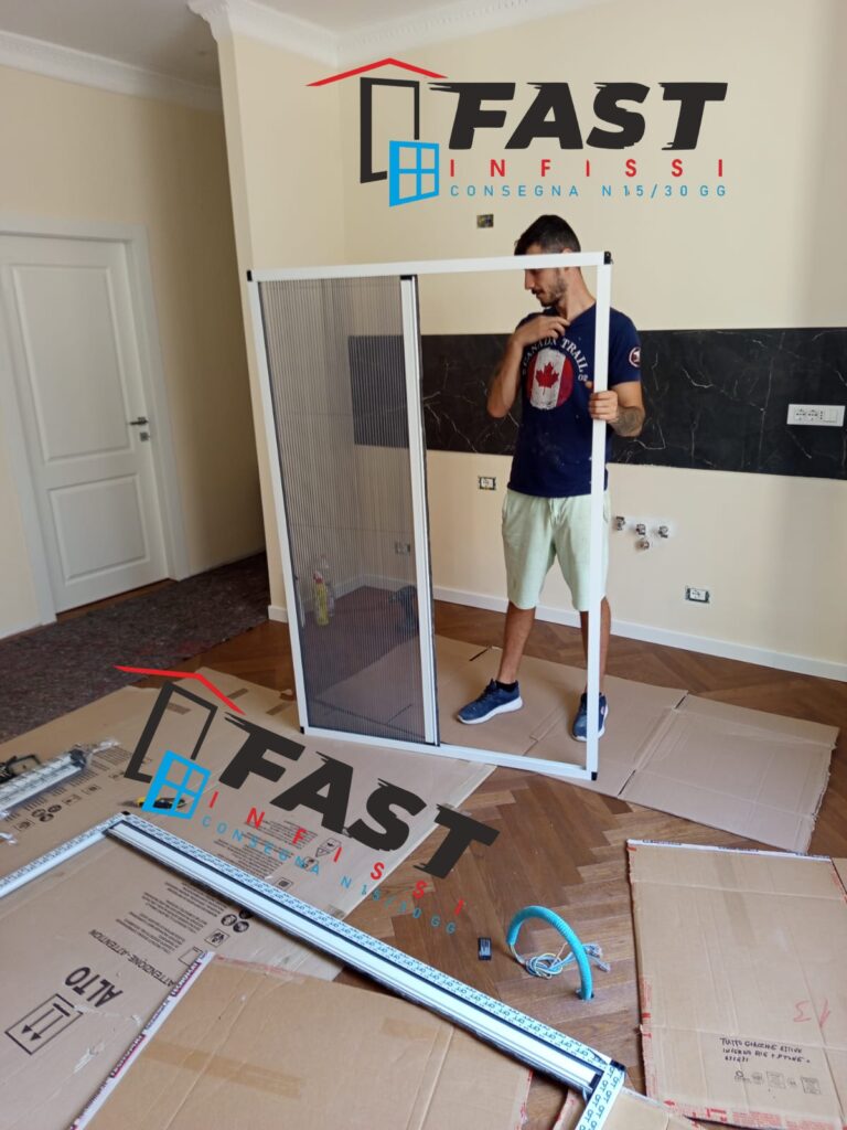 Fornitura e messa in opera di nuove zanzariere plisse in acciaio rinforzato 26-08-25 Genova Nervi