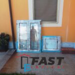 Sostituzione di nuovi infissi in PVC di nuova generazione doppio vetro antisfondamento dentro e fuori,color legno Sarzana